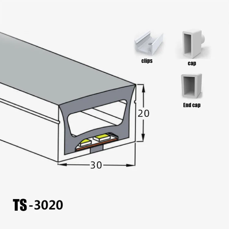 
DC24V neon strip 120leds/m warm white for room Flexible LED Neon linear lights with Aluminum Channel Clips 