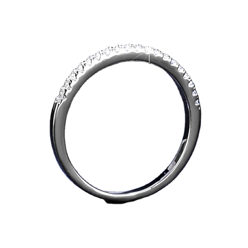 2024 Best Selling S925 Sterling Silver Single Row Moissanite ring crown Single tail ring for women and men