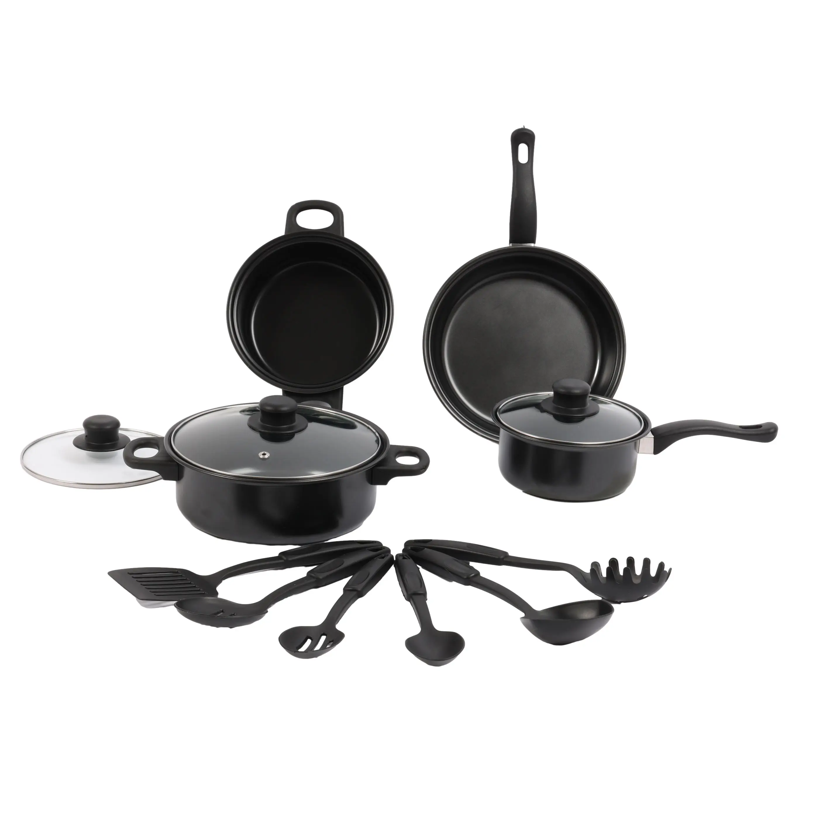 Cookware sets wholesale 13 pcs iron kitchen pots and pans  cast iron aluminum ware cooking  accessories utensils tefal