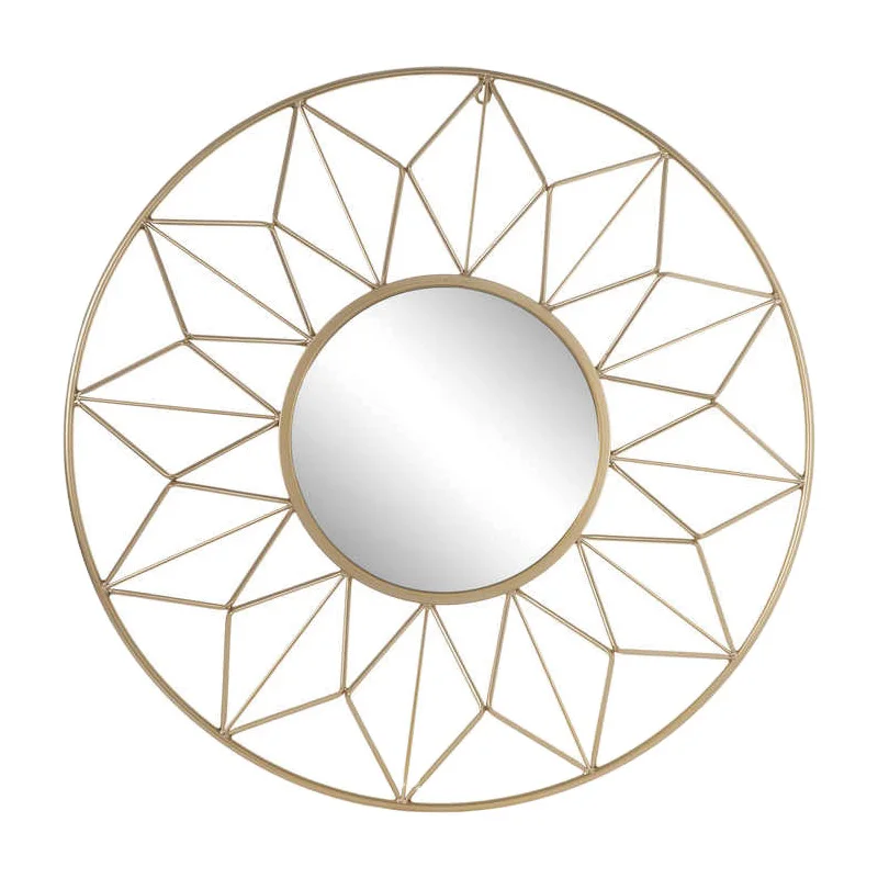 Luxury Round Metal Frame Wall Decorative Mirror Golden Wall Art Room wall Mirror