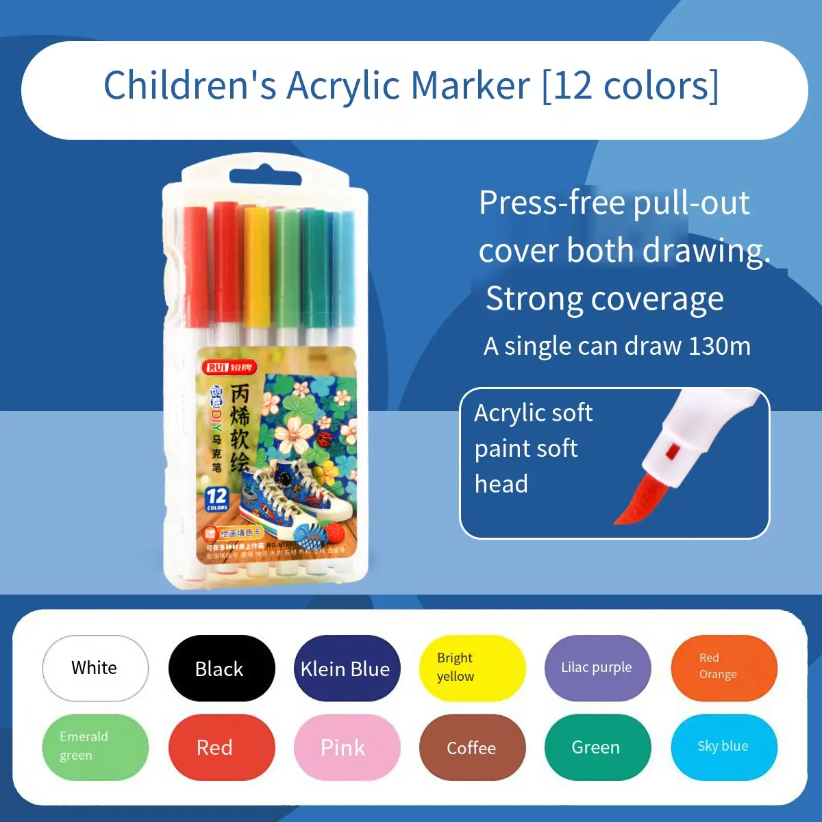 JPS OEM Customized 24-color Permanent DIY Craft Water-based Acrylic Paint Marker Pen Set Suitable For Rock Wood Ceramic Fabric