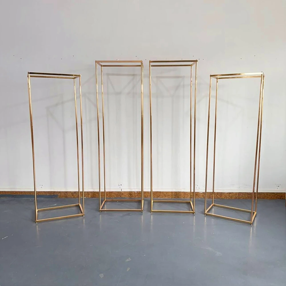 Square Screen Gilded Flower Stand Decor Wall Decorations Base Gold Wedding Arch Sets