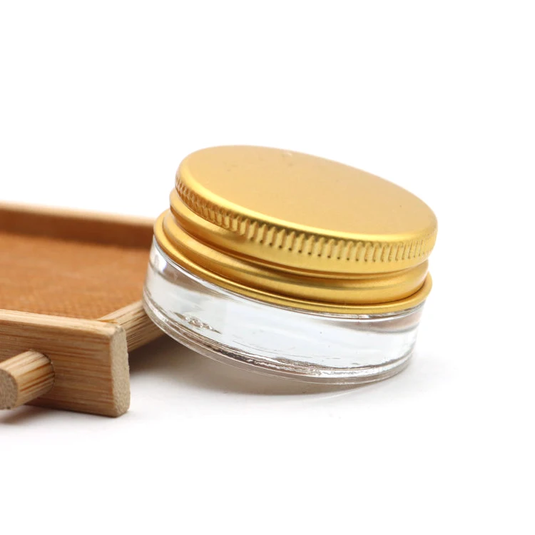 5ML Tiny beautiful little containers Empty Glass Cosmetic Pot Jars for Eye Shadow Nails Powder with screw on lids