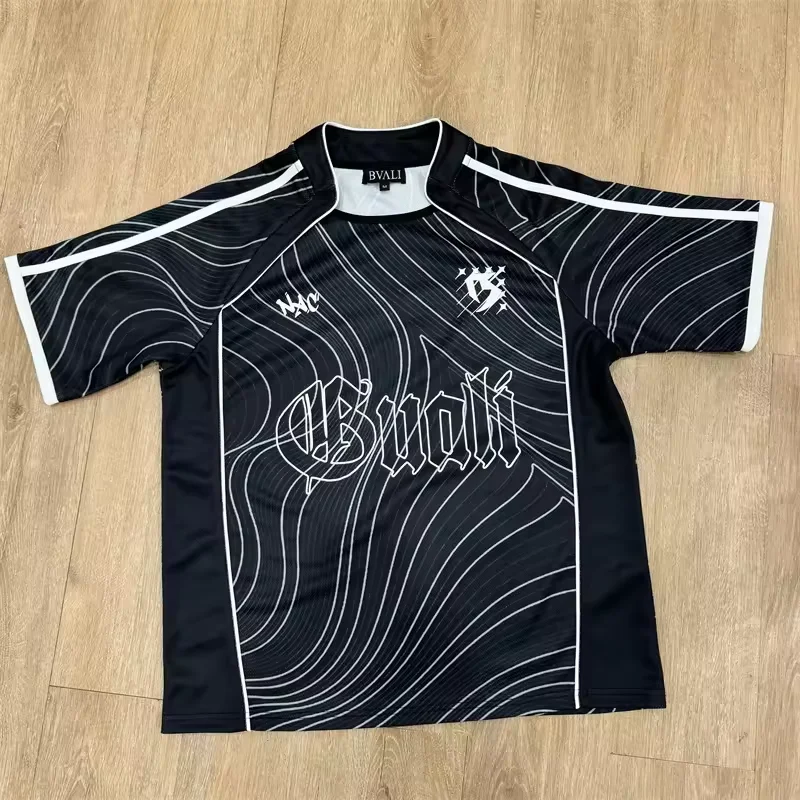 Customize Logo 3D Embroidery Heat-transfer Printing Summer Men Custom Color Print Mesh Polyester Football Jersey