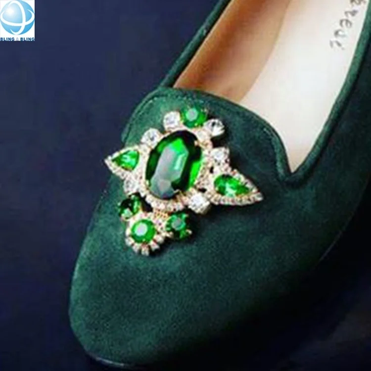 Customized Colorful Rhinestone Crystal Shoe Brooch Metal Shoe Buckle For Women High Heels Sandals Bags Upper Decor Accessories