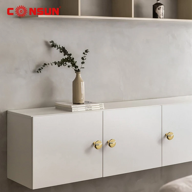 Consun Zinc Alloy Gold Metal Handle Furniture Cabinet Hardware Drawer Door Knobs Pulls Handles