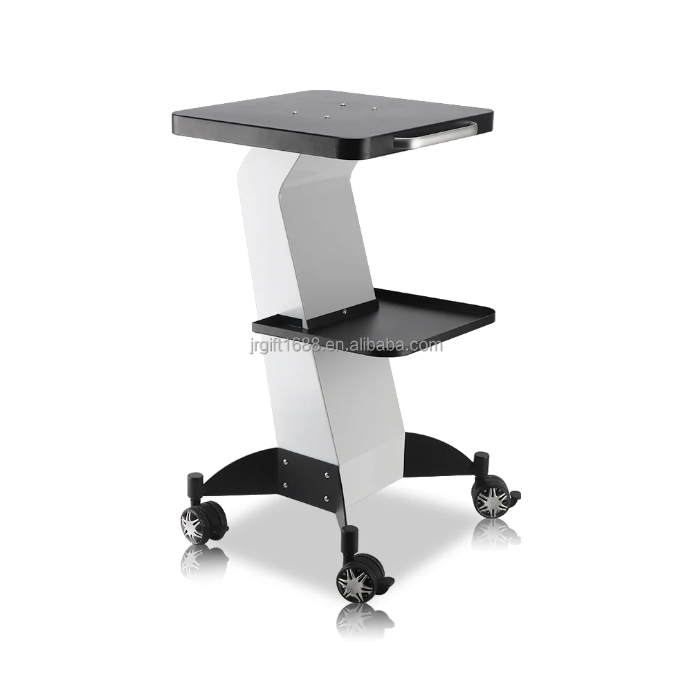 Портативная тележка черного и белого цвета для салона красоты