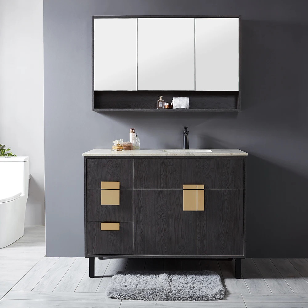 Marble Counter 48 Inches Bathroom Vanity Cabinet