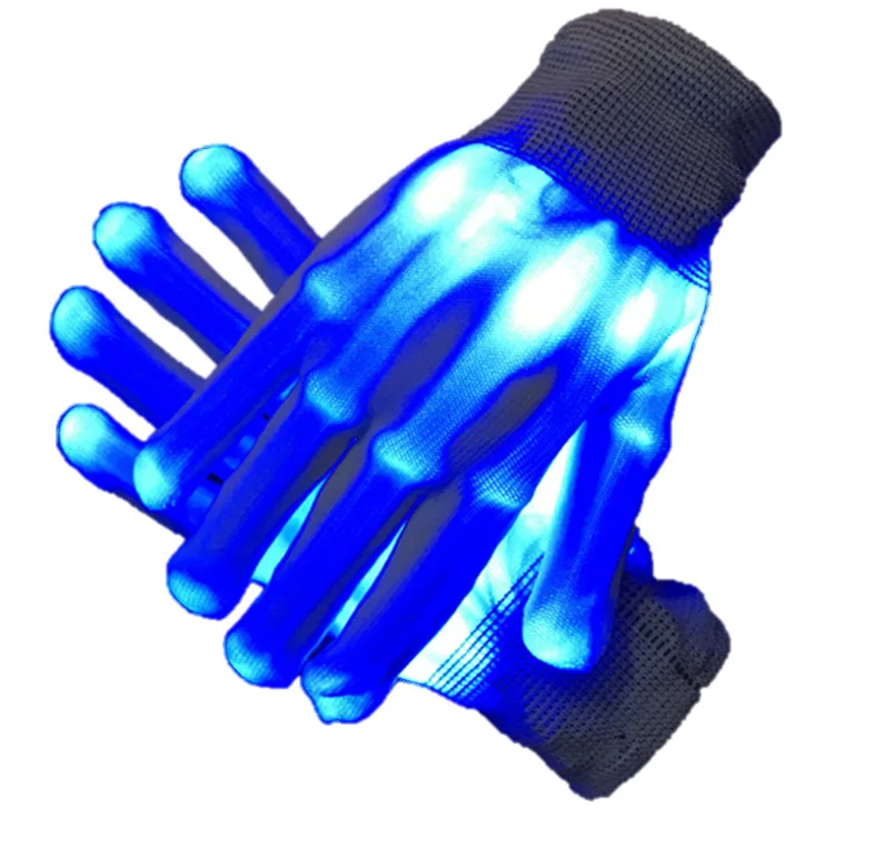 Wholesale Rave Light Flashing Finger Lighting Glow Mittens LED Glow Gloves for halloween