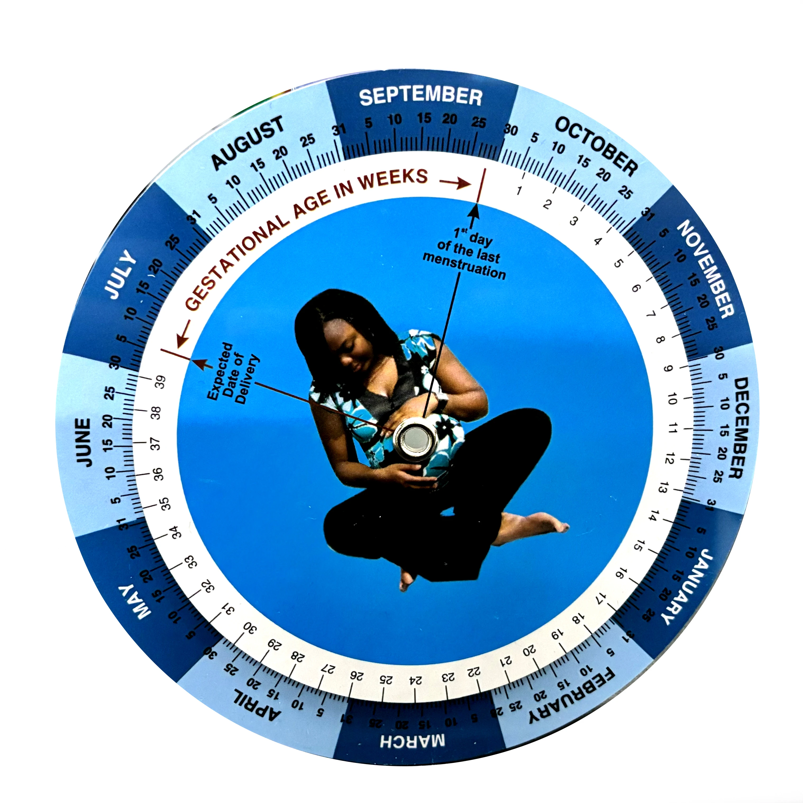 Zmiqu карта больничных колес Дешевый пользовательский калькулятор вращающийся стол для беременности срок родов линейка гинеколога