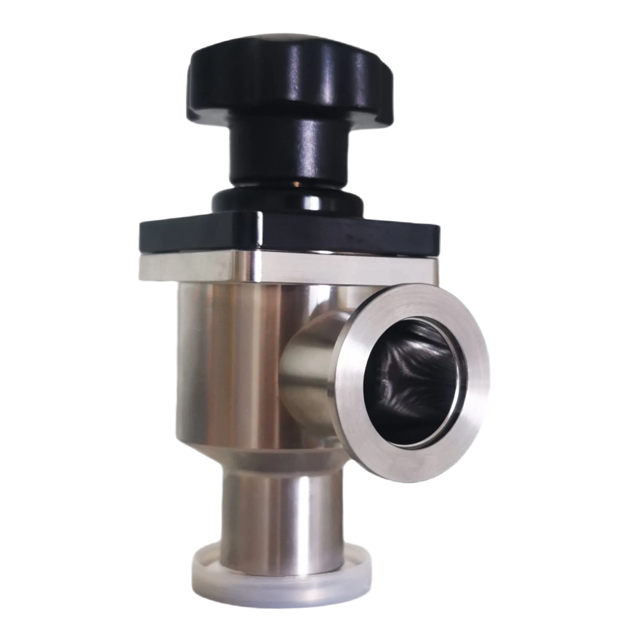 Professional Supplier Good Quality ISO CF KF Flapper Ultra-high Vacuum Manual Angle Valve