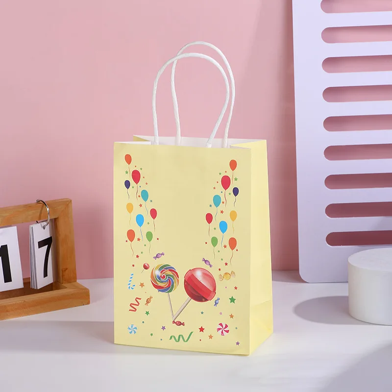Wholesale candy gift bags business holiday party decorative bags with handles paper bags