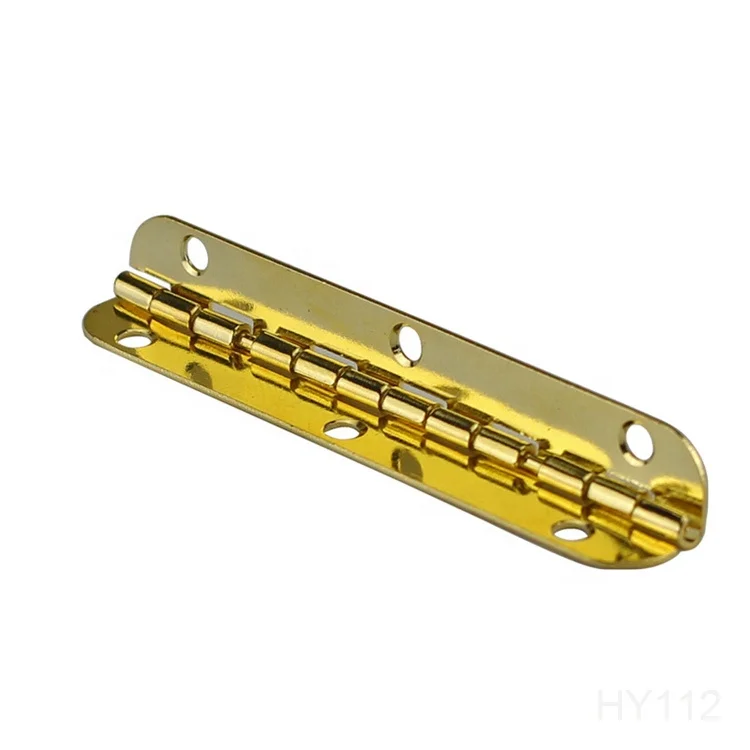 Factory supply 90 degree long gold metal box hinge for wooden cases