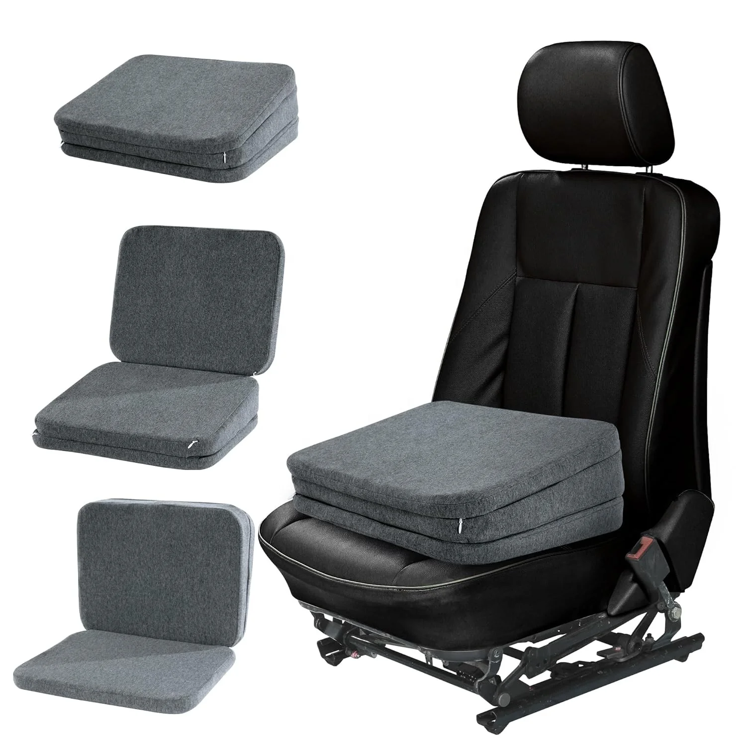 Adjustable High Density Foam Adult Car Booster Seat Cushion for Driving | Supportive Car Seat Pad for Lower Back Pain Relief