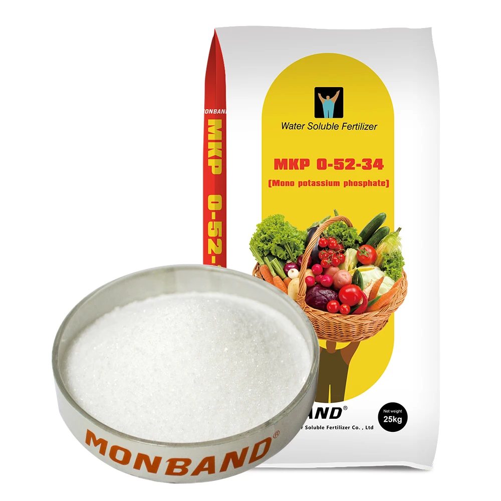 Water Soluble MKP P2O5 Monopotassium Phosphate Fertilizer   KH2PO4 0 52 34 Powder Fertilizer For Agriculture Crops