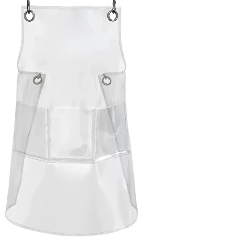 Transparent TPU Apron Solid Color Ribbon Adjustable Water and Oil Resistant Aquatic Car Wash Barber Work Apron