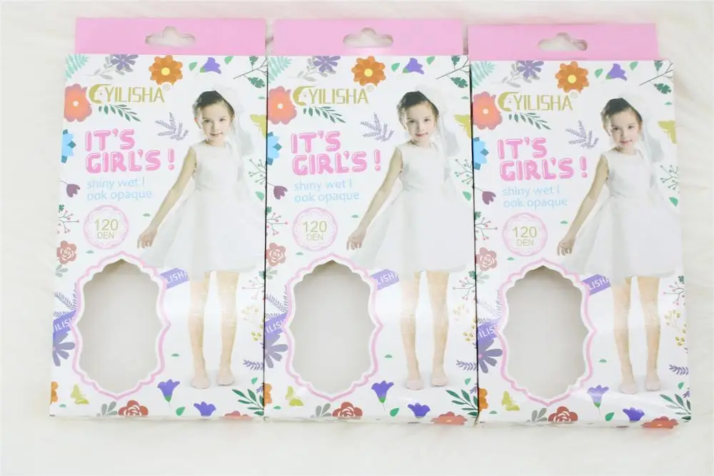 Customized little girl jacquard thin silk stockings children dance pantyhose