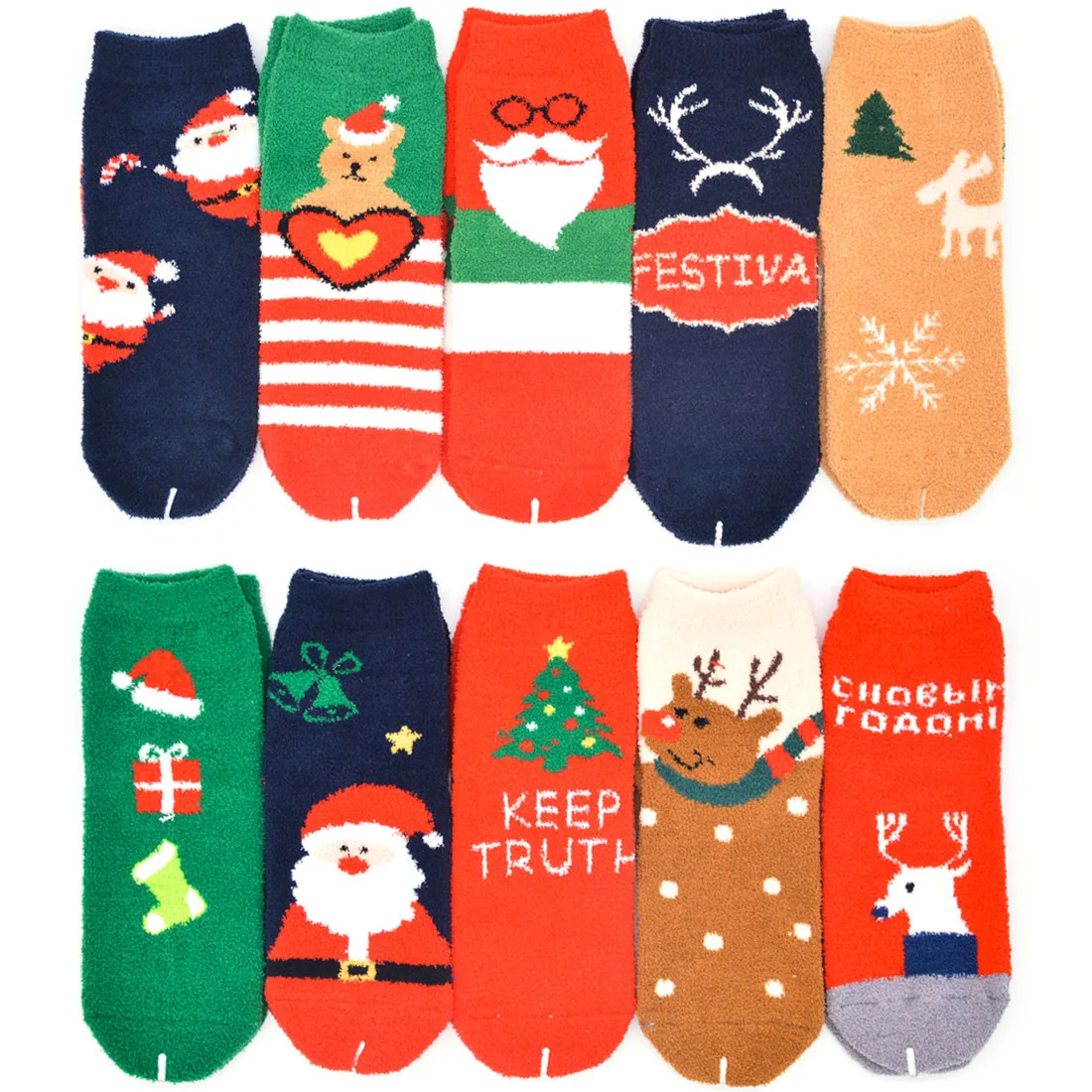Custom Amazon autumn winter vintage ethnic style custom Christmas gift snowflake cotton crew women socks