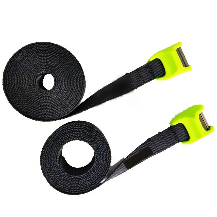 280kg Heavy Duty Lockable Cam Buckle Cargo Belt Lashing Ratchet Tie Down Strap Set with Plastic Coated Metal Hooks