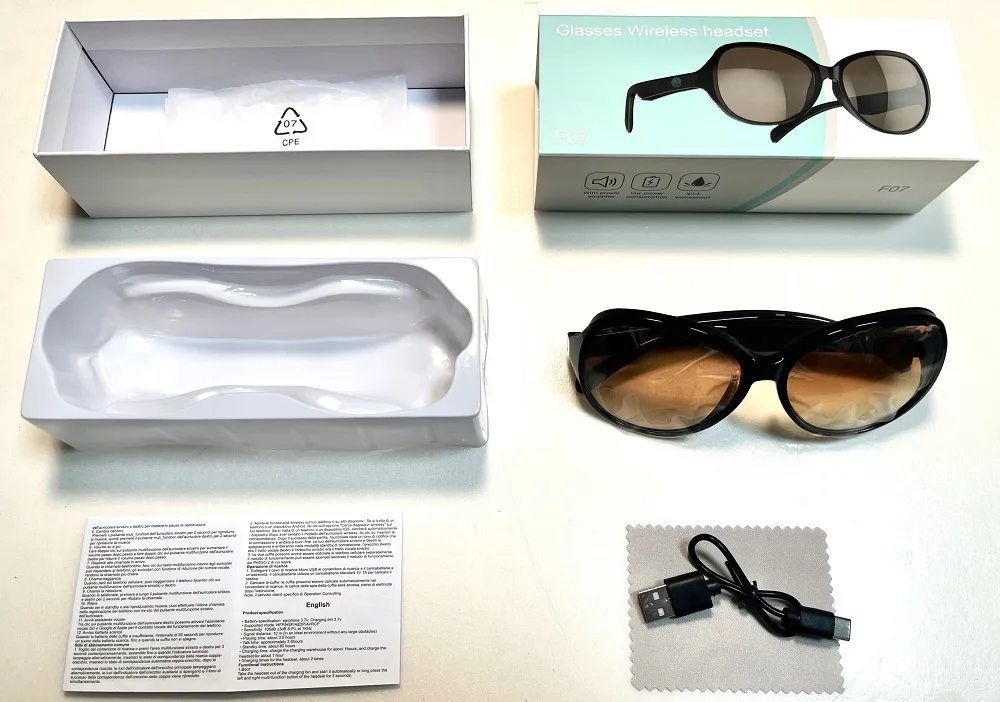 F07 sun glasses with blue tooth earphones luxury contact lenses women eyewear sunglasses