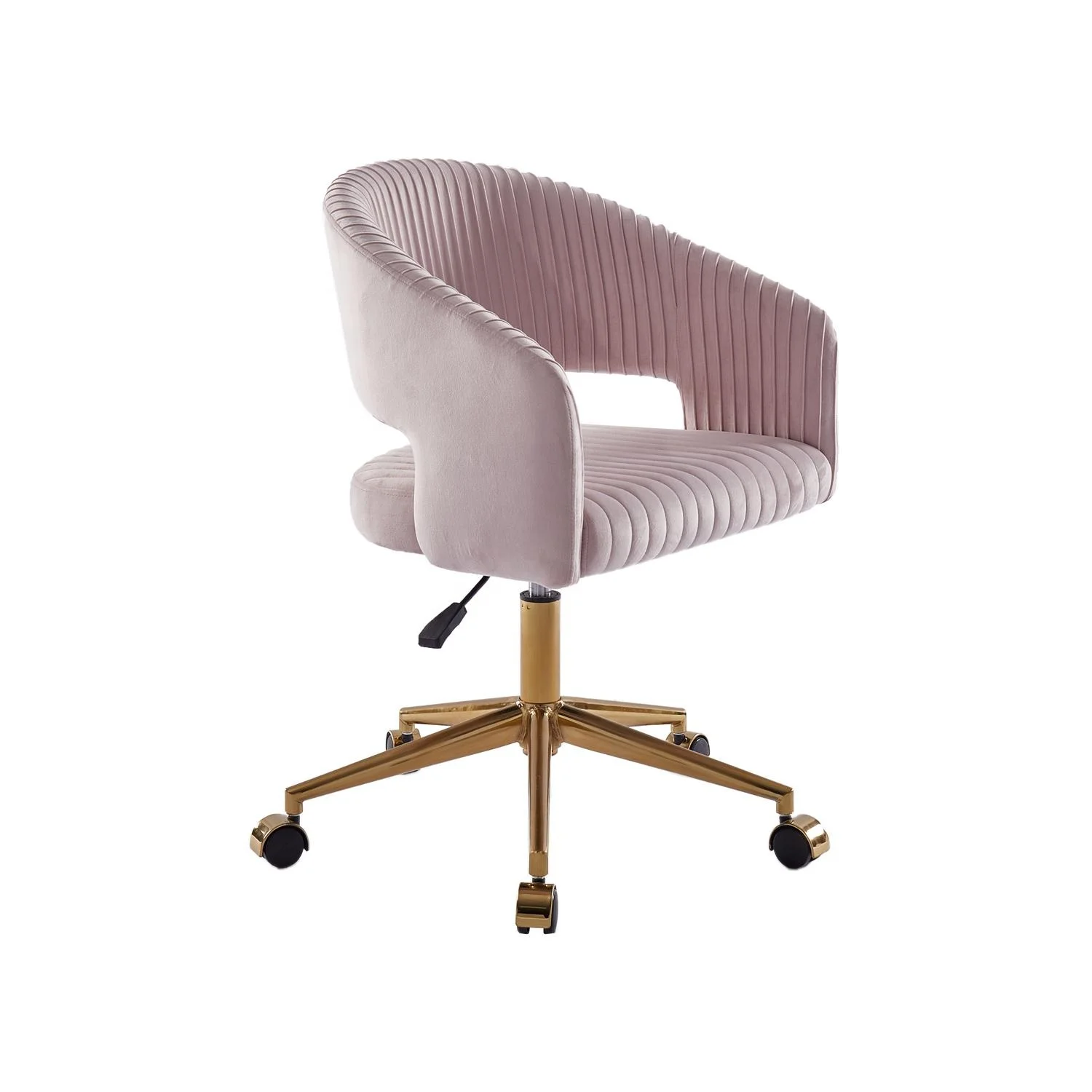 Home office chair adjustable swivel pink velvet chair