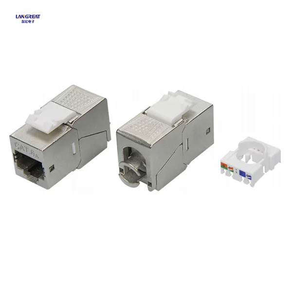 CAT6A 180 degree shielded keystone jack