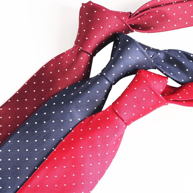 2024 Hot Selling Custom Logo Multicolor Polka Dot Silk Tie Low Price Best Design Business Woven Jacquard Neck Ties For Men