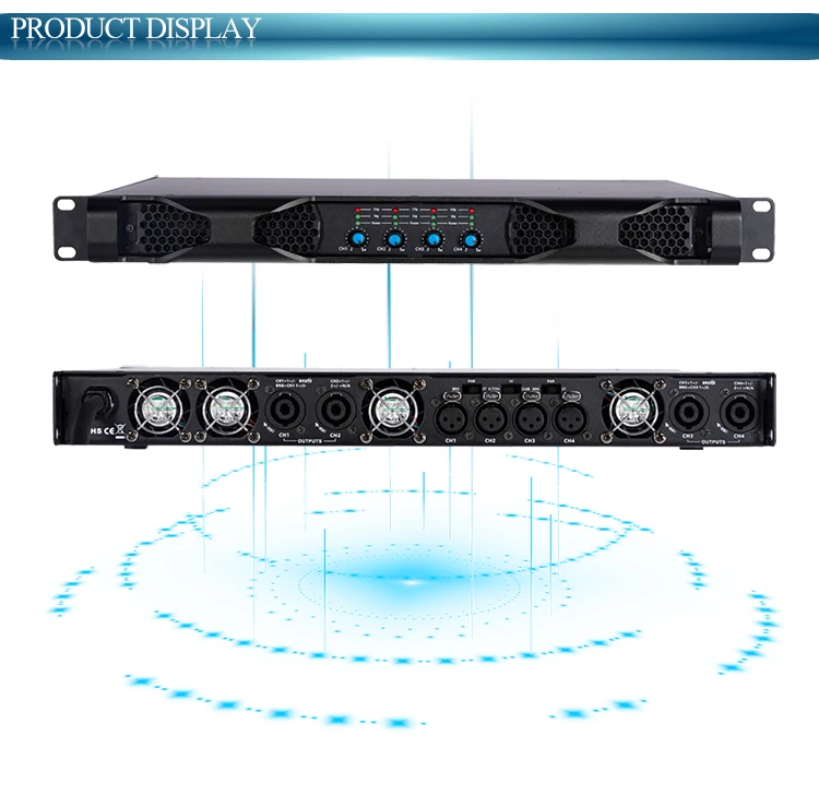 Gooermi DP1000 Factory Wholesale 2*2400watts  amplifier sound system power amplifier 1U Class D Amp Universal Digital Amplifiers