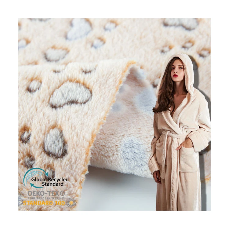 Hot Sale Super Soft 100% Polyester double side Jacquard Knitting Coral Fleece Velvet Fabric fleece fabric for pj set