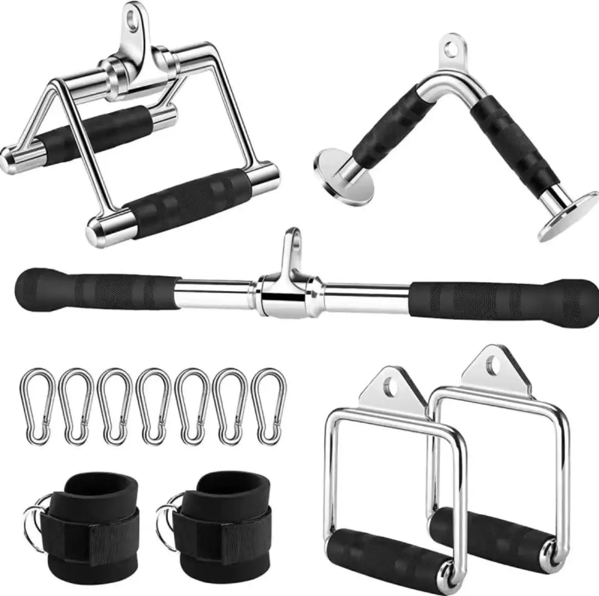 Deti Multi Equipment Fitness Accessories  Exercise Grip Bicep Press Cable Attachments Wide Grip Lat Pull Down Bar