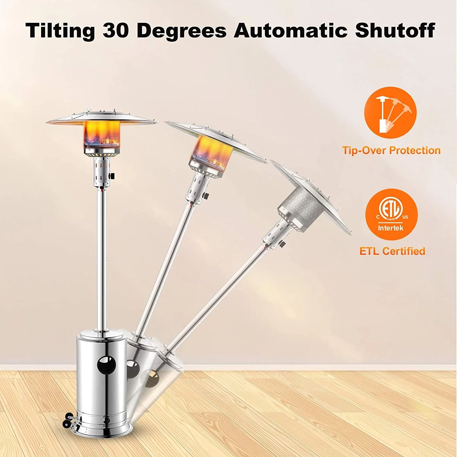 2022 Factory Propane Gas Patio Heater Flame Tube Outdoor Heater with table