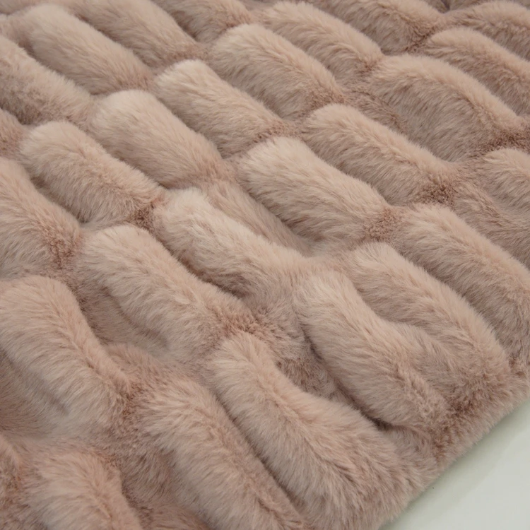 Tie Dyed Solid Color  Pompom Stretch Fleece Plush 100 Polyester Spandex Faux Rabbit Fur Fabric