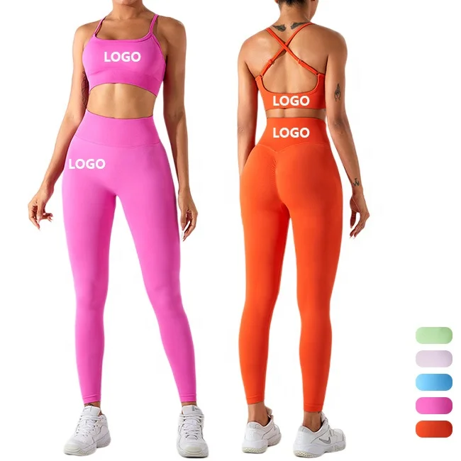 Women Yoga Leggings Sports Bra Running Workout Sets Nylon and spandex 2 Pcs Clothing Yoga Suit Sports Wear Gym Fitness Set