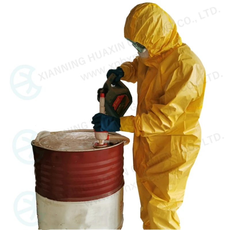 Type 3/4/5/6 yellow chemical protective jumpsuit nuclear radiation and heavy chemical disposable protective coverall