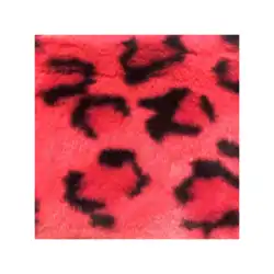 Tan Spots Black And Red Leopard Print Faux Fake Rabbit Fur Fabric For Costume Fancy Coat