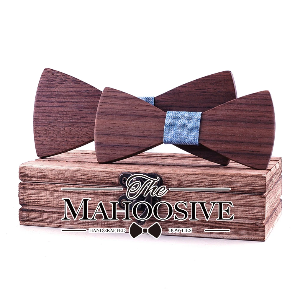 Parent-Child Wooden Butterfly Set Father kids Cloth Men Bowtie Adult Party Festival Cravat Accessory Gift corbatas seda