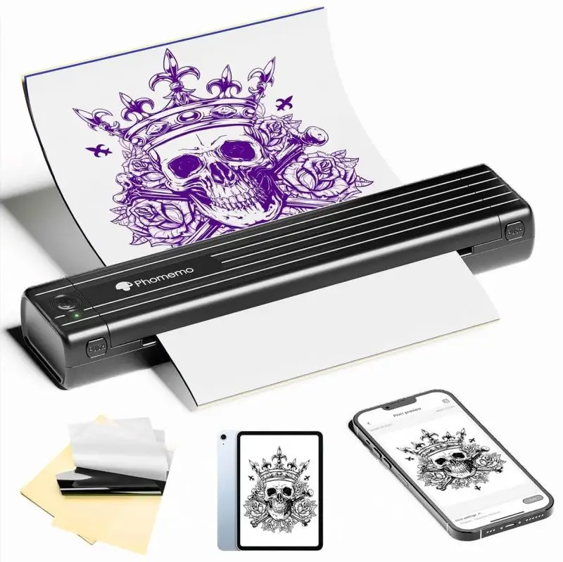 Phomemo A4 portable thermal printer wireless tattoo printer blue tooth tattoo transfer printing machine for small business/home