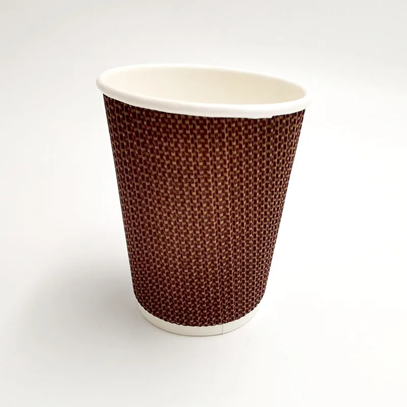 Kingwin Wholesale Clean Leak-poof High-end Insulated Ripple Wall Wrapped 8 Oz 10 Oz 12 Oz 16 Oz Paper Cup For Beverage