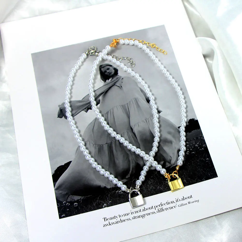 
Exquisite Durable High-luster Minimalist Lock Natural Beads Genuine Pearl Necklace For Women Men Jewelry 