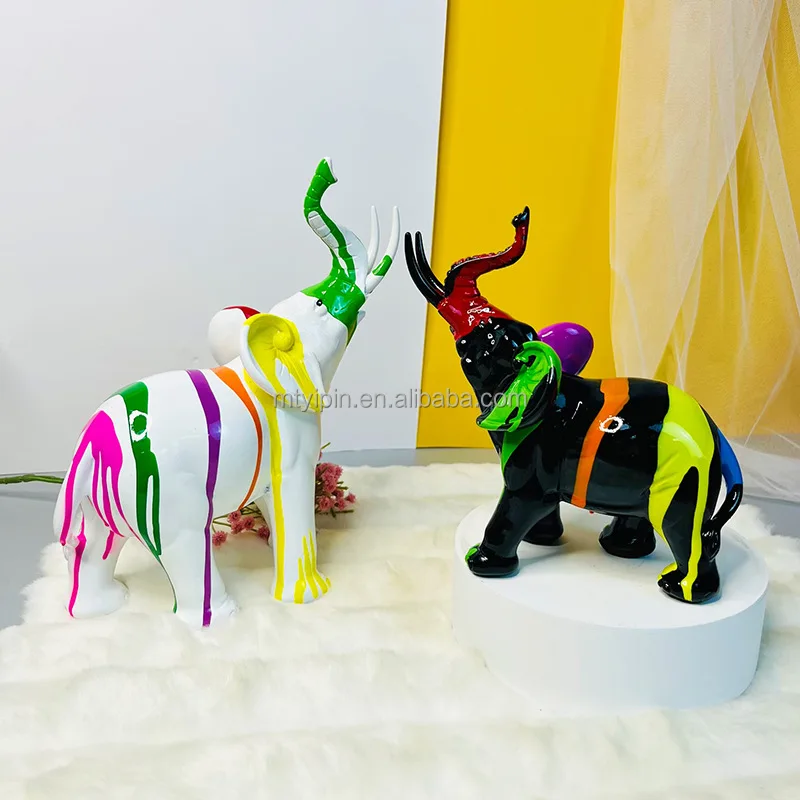 Nordic Light Luxury Spray Painting Home Decoration Resin Crafts Elephant Sculpture Resin Crafts