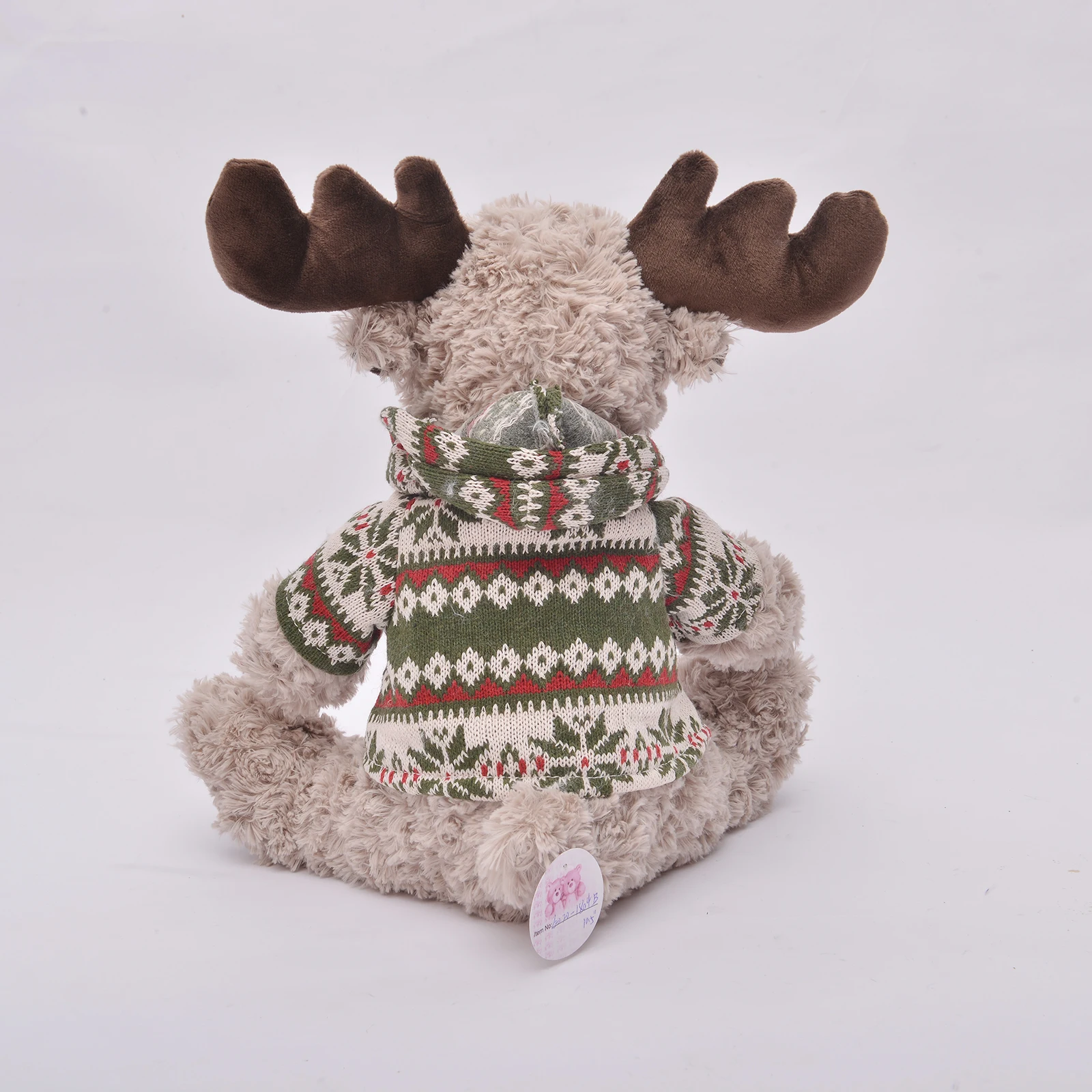 Fast Shipping 2024  Plush Christmas Moose Animal Toys With T Shirt Stuffed Plush Moose Animal Toy Plush Reindeer Toy