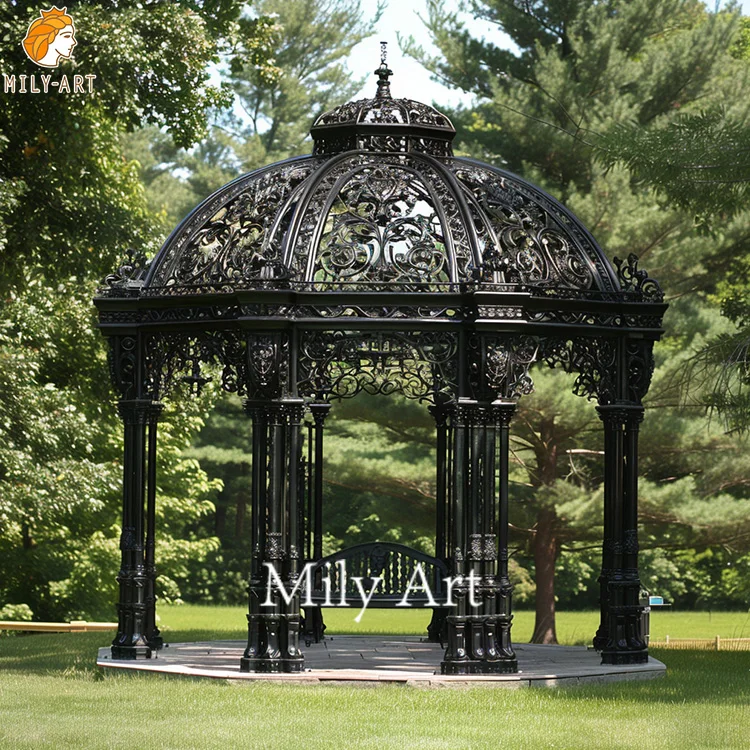 Hot Sale Outdoor Garden Large Metal Pavilion with Iron Dome Cast Iron Gazebo