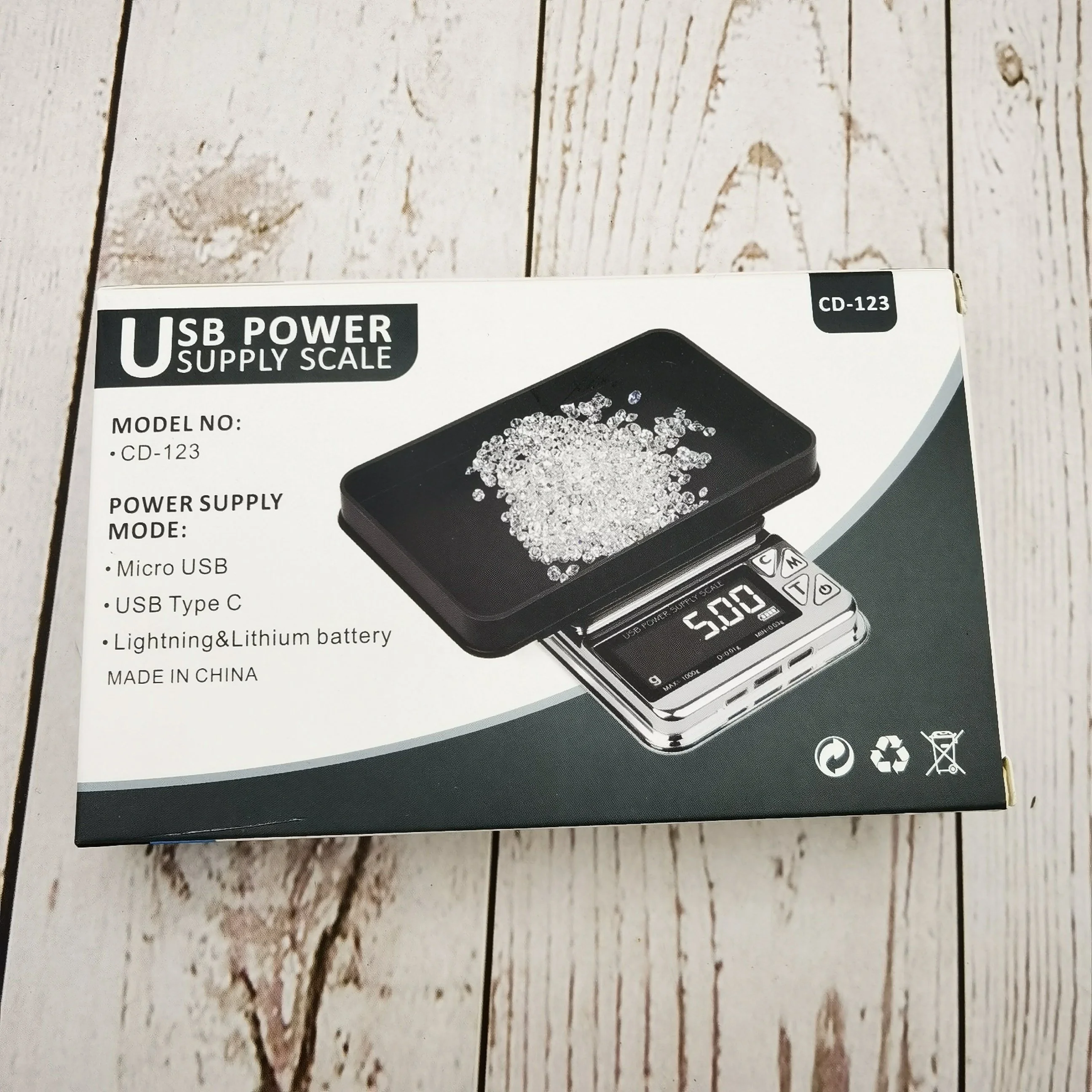 USB Power Supply 0.1g 0.01g electronic balance 200g 500g 1kg electronic jewelry scale Double range jewelry pocket scale