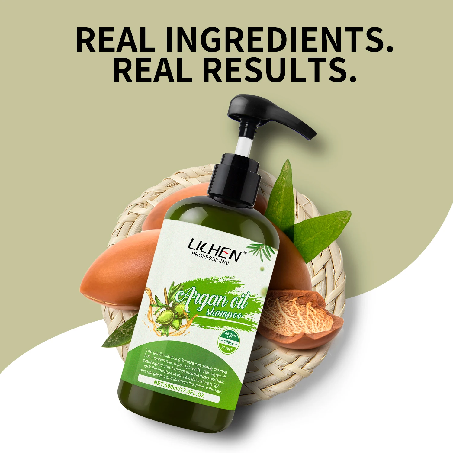 lichen hot selling  private label vegan argan oil shampoo and conditioner