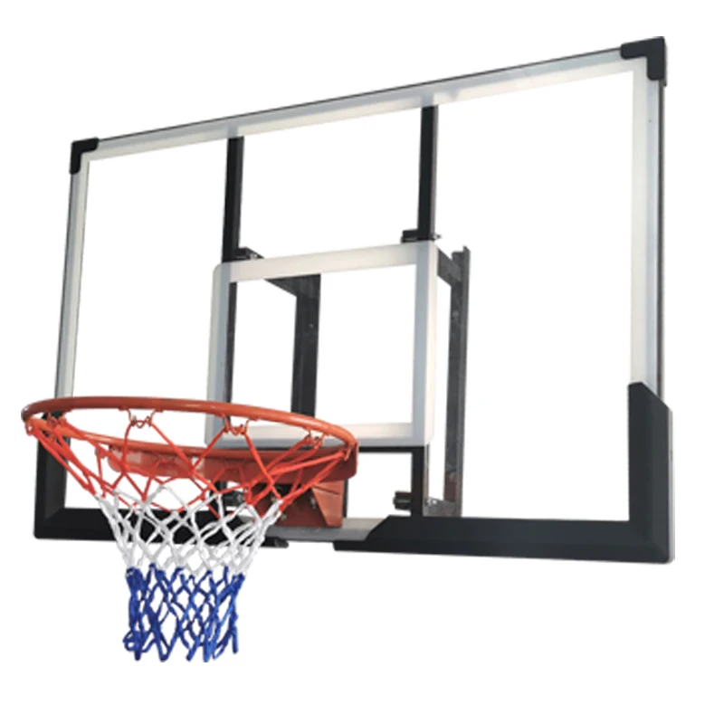Adjustable Wall Mounted Basketball Hoop for Court with PC board or tempered glass for option