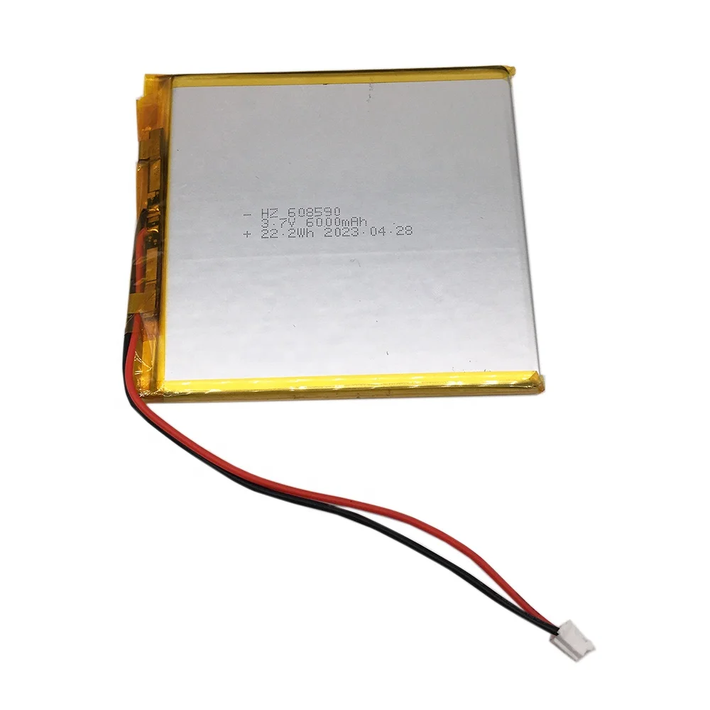 Factory 608590 lipo 3.7v 22.2wh 6000mah battery rechargeable power bank battery