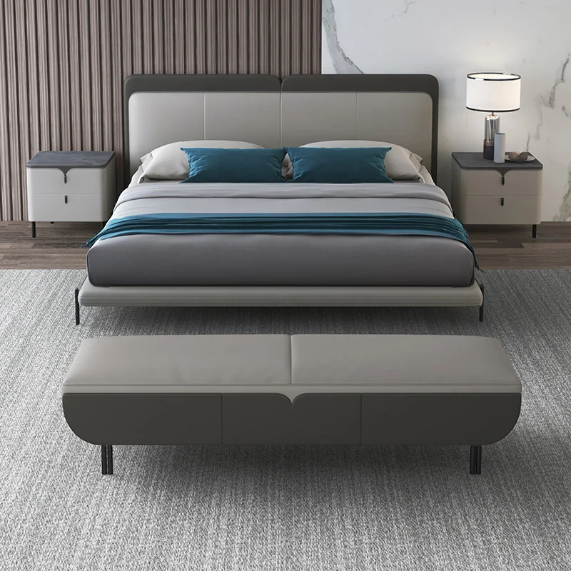 Bed end stool bedroom bed front small sofa simple modern storage shoe changing stool bedside couch leather long stool