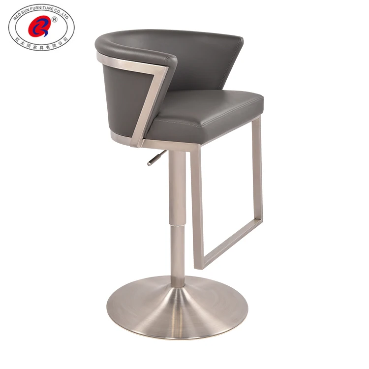 Factory Supplying sillas de barra Adjustable kitchen Reinforcing Bar High Chairs With Back