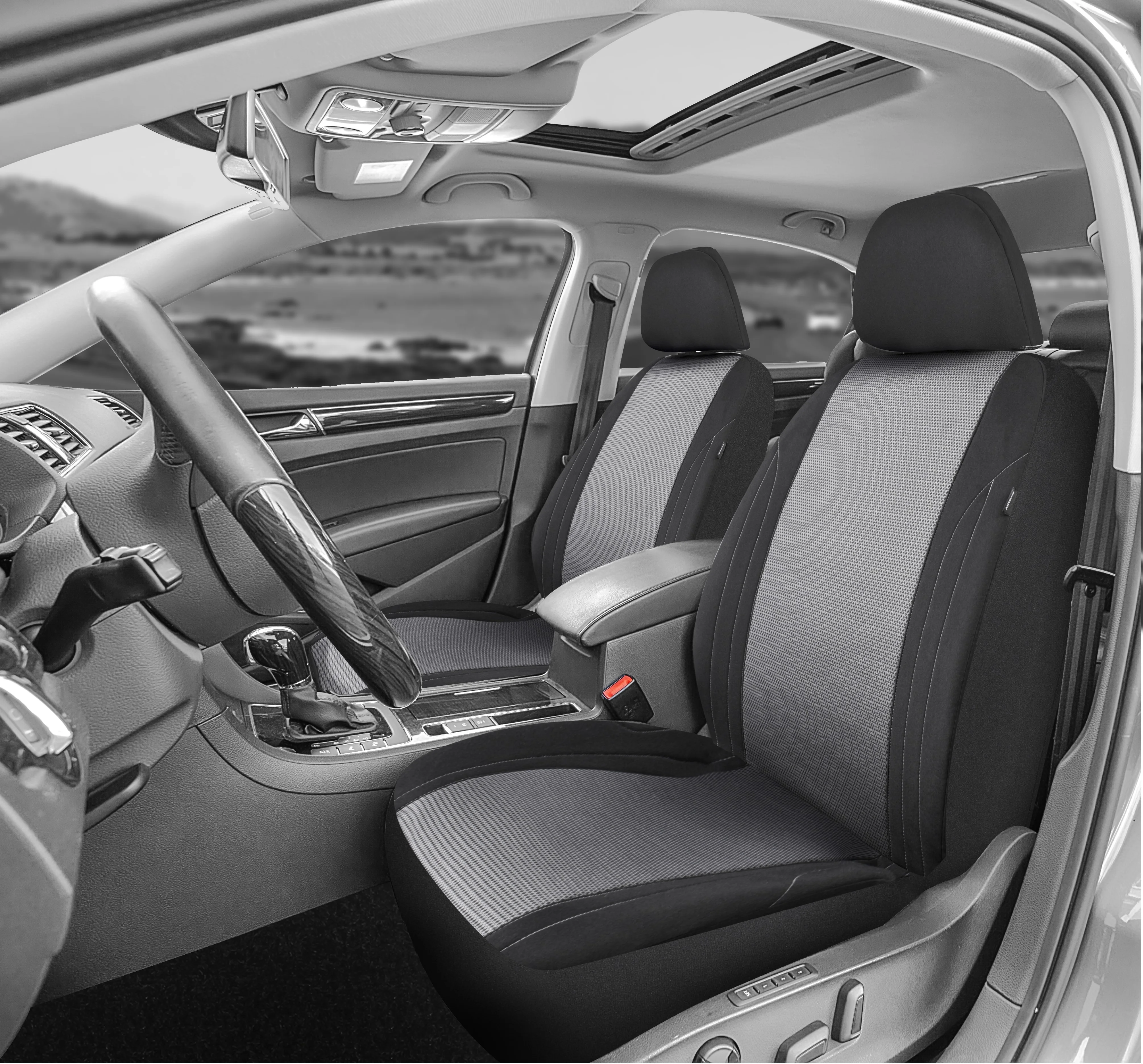 Higher Auto universal fit full set 9pcs bucket seat cover jacquard polyester car seat cover