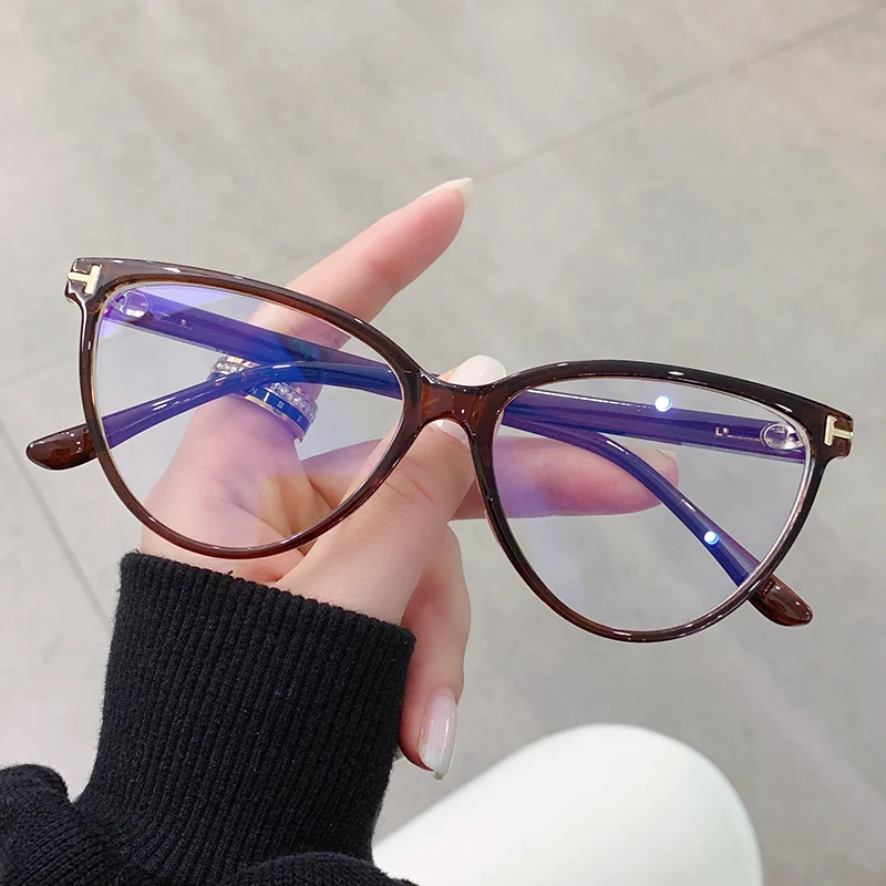 2022 Big Optical Frame Cateye Oversized Anti Blue Light Glasses Custom Logo Ready Goods
